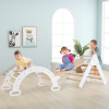 Costway Montessori Piklerovej trojuholník s hojdačkou a šmykľavkou White
