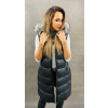 Dámska kožená vesta PUFFER hood black