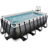 Bazén s filtráciou Black Leather pool Exit Toys oceľová konštrukcia 400*200*122 cm čierny od 6 rokov