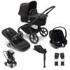 BUGABOO SET Kočík 4v1 Fox 5 Black/Grey melange-Grey melange+CBX By CYBEX Aton B2 i-Size+základňa+ada