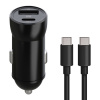 AppleMix Nabíjacia súprava MAXLIFE 2v1 - 20W nabíjačka do auta + kábel USB-C / USB-C - 70 cm - čierna