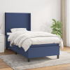 vidaXL Posteľný rám boxspring s matracom modrý 90x200 cm látka - Modrá - 106858-206970