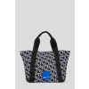 KABELKA KARL LAGERFELD JEANS URBAN NYLON TOTE BLACK WHITE AOP