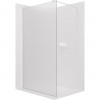 CERANO - Sprchová zástena Walk-in Onyx Round Ľ/P - 8 mm - guľatá vzpera - biela matná, mliečne sklo - 30x200 cm
