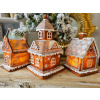 Clayre & Eef Vianočná perníková chalúpka s Led svetielkami Gingerbread House - 14*14*25cm/ 3*AAA - Clayre & Eef