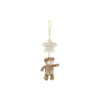 Teddies Medvěd s hvězdou plyš závěs na postýlku/kočárek natahovací hrací strojek 36 cm na kartě v sáčku