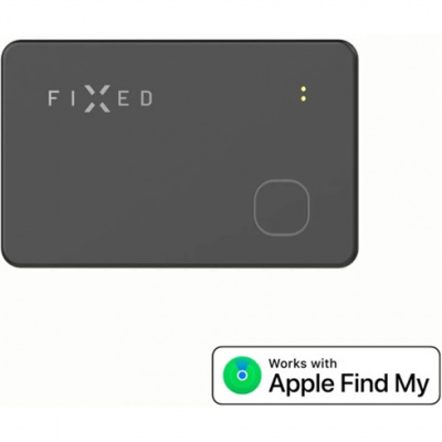 Fixed Smart tracker Tag Card s podporou Find My, bezdrôtové nabíjanie, čierny FIXTAG-CARD-BK