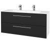 Dreja Umývadlova skrinka GIO SZZ2 120 - N01 Biela lesk / Úchytka T04 / L03 Antracit vysoký lesk