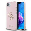 Zadný kryt Guess PU Grained 4G Metal Logo pre iPhone 16e Pink