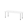 Konferenčný stolík, tvar suda, 4 nohy, 2200 x 1030/830 x 720 mm, biely/strieborný