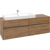 VILLEROY & BOCH Collaro závesná skrinka pod umývadlo na dosku (umývadlo vľavo), 4 zásuvky, 1600 x 500 x 548 mm, Oak Kansas, C02900RH