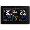 Solight TE81 meteostanice, extra velký barevný LCD, teplota, vlhkost, tlak, RCC, USB nabíjení, černá