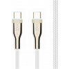 Fixed USB-C 100W nabíjací a dátový opletený kábel 1,2 m, PD, USB 2.0, 100W, biely FIXDB-CC12-WH