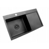 Jednokomorový oceľový drez 78x45 cm ČIERNY