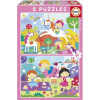 EDUCA Puzzle Jednorožci a Víly 2x48 dílků