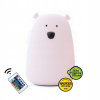 Nočná lampa do detskej izby - Medvedí lampa Rabbit & Friends Pink s diaľkovým ovládaním (Medvedí lampa Rabbit & Friends Pink s diaľkovým ovládaním)
