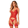 Pikantný korzet Belovya corset - Obsessive XL/2XL červená