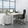Rauman Zostava kancelárskeho nábytku SimpleOffice 2, 140 cm, pravá, sivá / dub svetlý