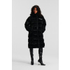 KABÁT KARL LAGERFELD QUILTED LONG COAT BLACK