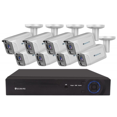 Securia Pro IP kamerový systém NVR8CHV5S-W smart, biely Nahrávanie: 4TB disk