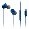 Panasonic RP-TCM225 sluchátka do uší USB-C (10mm meniče, vstavaný mikrofón a diaľkové ovládanie, kábel 1.2, 3 veľkosti), modrá