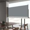 Zaťahovacia bočná markíza na terasu sivá 60x300 cm-ForU-48354