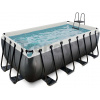 Bazén s pieskovou filtráciou Black Leather pool Exit Toys oceľová konštrukcia 400*200*122 cm čierny od 6 rokov