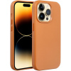 Plastové puzdro na Apple iPhone 14 Plus Leather Mag hnedé