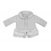 Baby Nellys Detská prechodová bundička s volánikmi, sivá veľ. 80