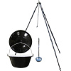 Green Home kotlík na guláš smalt 20 l, Green Home trojnožka 1,25 m na kotlík, Green Home pokrievka smalt 49 cm, Green Home naberačka nerez INOX