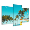 3D obraz Triptych Retro Auto Landscape Trees 90x60 (3D obraz Triptych Retro Auto Landscape Trees 90x60)