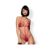 Sexi erotické body Obsessive Luiza Teddy červené