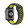 AppleMix Remienok pre Apple Watch Ultra 49 mm / 45 mm / 44 mm / 42 mm - silikónový - čierny / žltý - (M/L)
