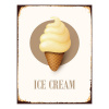 Clayre & Eef Biela antik nástenná kovová ceduľa Ice Cream - 25*1*33 cm - Clayre & Eef