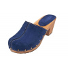Dreváky BUXA Dámske Dreváky Na Vysokom Opätku OS2 - Modrý Semiš Veľkosť: 37 [24.2 cm]