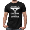 Endure and survive - pánske tričko pre fanúšikov seriálu The Last of Us - Tričkový | L | Čierna | Pánske tričko