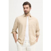 Ľanová košeľa Calvin Klein Jeans J30J327295 béžová XXL