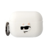 AppleMix Puzdro KARL LAGERFELD pre Apple AirPods Pro (2022) - hlava Choupette - silikónové - biele