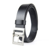 Kožený opasok SILVER-TRICK, šírka 3.3cm - Čierna (VSILVER-TRICK-CI)