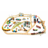 Drevená vláčikodráha vysokohorská Mountains View Train Set Tender Leaf Toys cesta okolo sveta cez mesta a hory 58 dielov a doplnky 145*98*21 cm TL8703