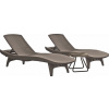 KETER Záhradné lehátka so stolíkom SERENE | cappuccino 2ks