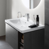 DURAVIT D-Neo asymetrické umývadlo na skrinku s odkladacou plochou vpravo, s otvorom, s prepadom, 800 x 480 mm, biela, 2369800000