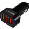Canyon CNE-CCA06B, univerzálna autonabíjačka, 3x USB, 5V/3.1A, ochrana proti prepätiu, čierna