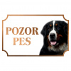 Bernský salašnícky pes - Kovová tabuľka POZOR PES