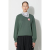 Bavlnená mikina Fjallraven 1960 Logo Badge Sweater dámska, zelená farba, s nášivkou, F87230