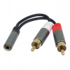 PremiumCord kabel HQ Jack 3.5mm Female - 2x CINCH Male 15cm (kjqqr-02)