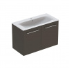 Geberit Selnova Square - Umývadlová skrinka 635x988x480 mm, s umývadlom, 2 dvierka, lávová mat 501.261.00.1