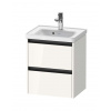 Duravit Ketho.2 Umývadlová skrinka, 55x48x38 cm, 2 zásuvky, lesklá biela K25280022220000