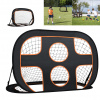 UISEBRT 2 v 1 Futbalová bránka pre deti v záhrade 121x80x80cm Pop Up Goal Wall so 6 otvormi Skladacia futbalová tréningová vonkajšia bránka Trainer Football Goal Carrying Bag