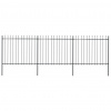 vidaXL Oceľový záhradný plot so špicatými vrchmi čierny 5,1x1,5 m - Čierna - 78445-32938